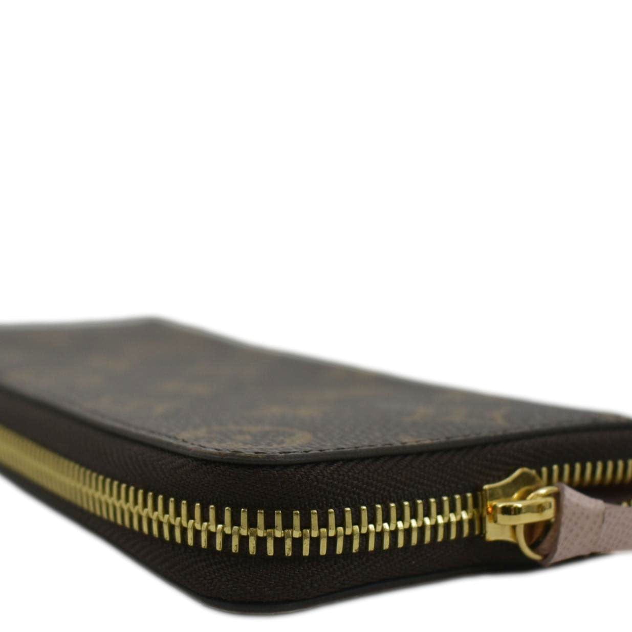 LOUIS VUITTON Clemence Monogram Canvas Zippy Wallet Brown