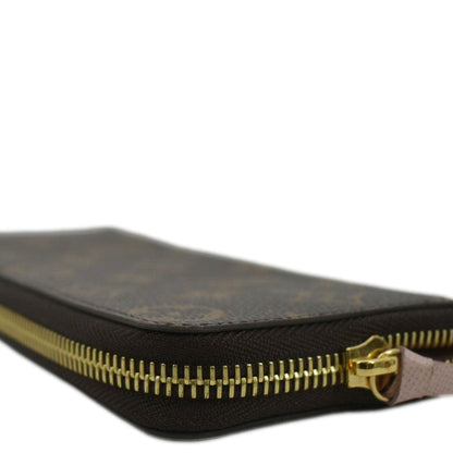 LOUIS VUITTON Clemence Monogram Canvas Zippy Wallet Brown