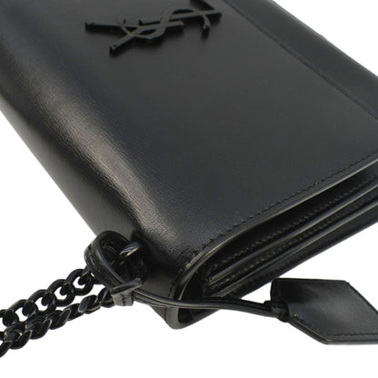 YVES SAINT LAURENT Sunset Medium Leather Shoulder Bag Black