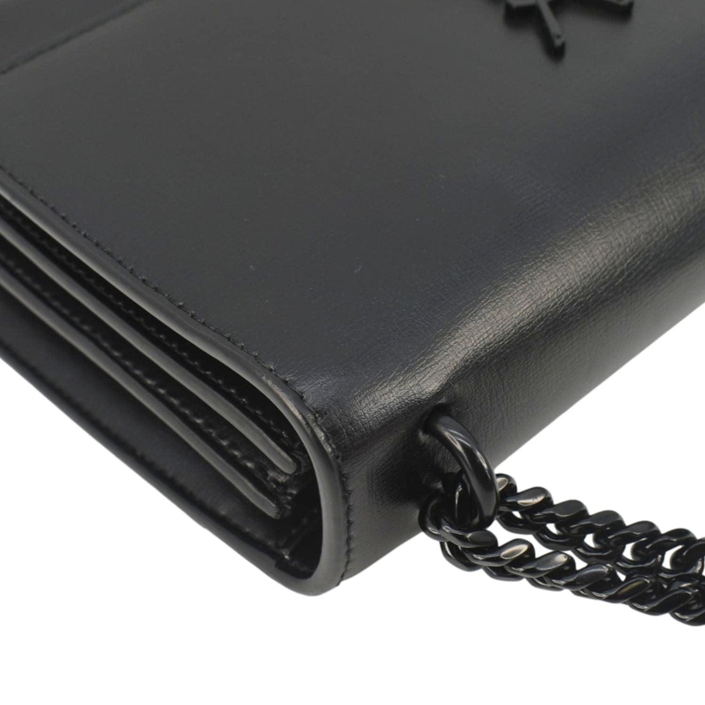 YVES SAINT LAURENT Sunset Medium Leather Shoulder Bag Black