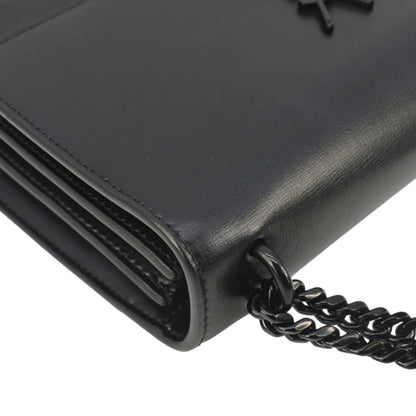 YVES SAINT LAURENT Sunset Medium Leather Shoulder Bag Black