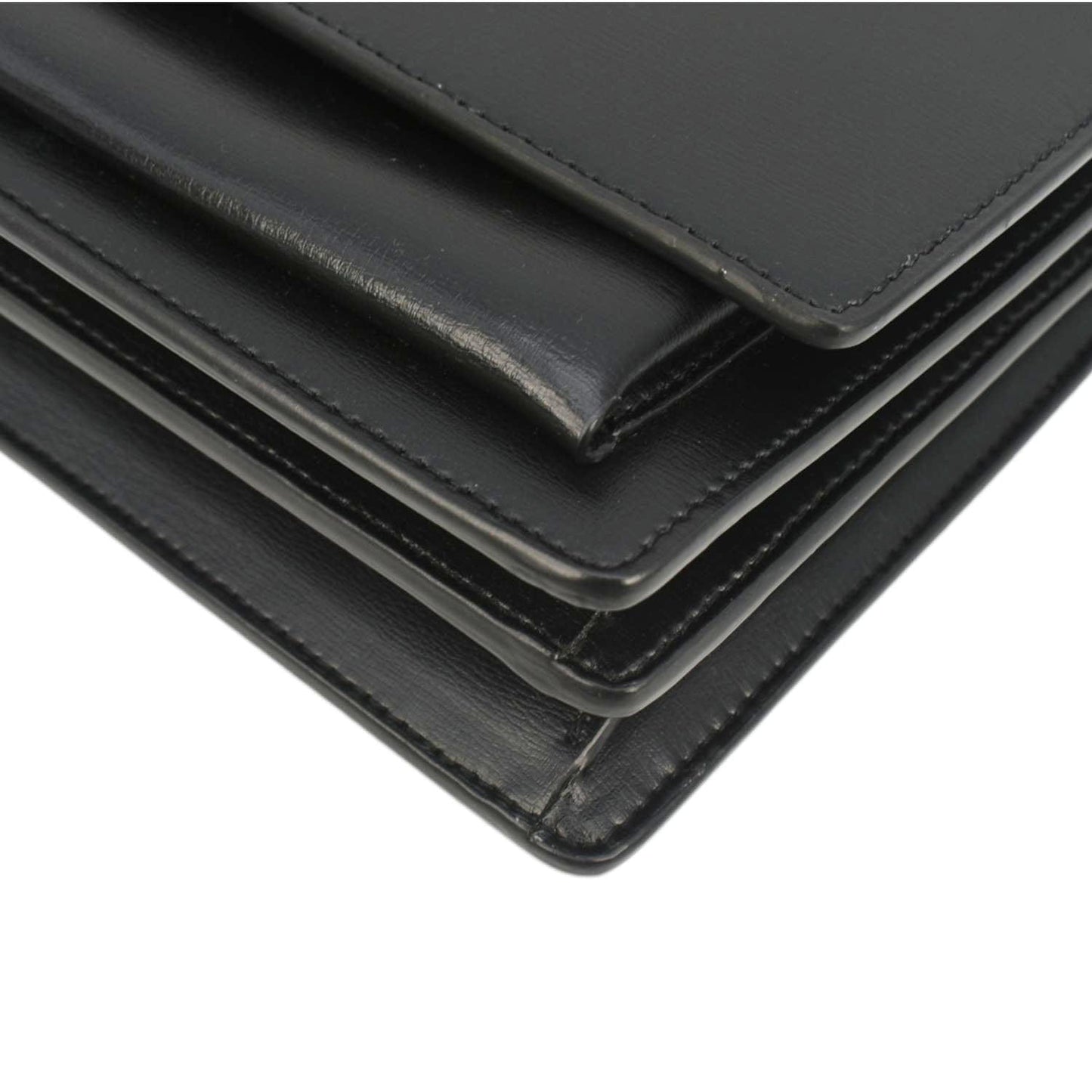 YVES SAINT LAURENT Sunset Medium Leather Shoulder Bag Black