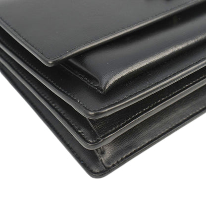 YVES SAINT LAURENT Sunset Medium Leather Shoulder Bag Black