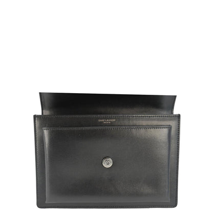 YVES SAINT LAURENT Sunset Medium Leather Shoulder Bag Black