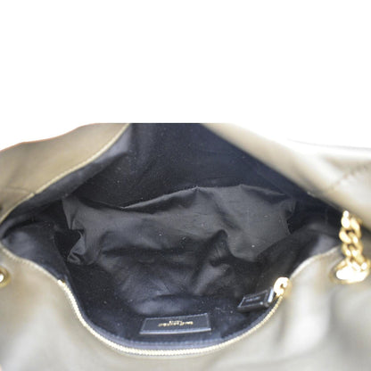 YVES SAINT LAURENT Loulou Puffer Small Quilted Lambskin Leather Chain Crossbody Bag Olive