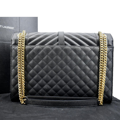 YVES SAINT LAURENT Envelope Medium Matelasse Leather Crossbody Bag Black