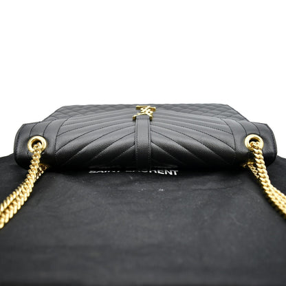 YVES SAINT LAURENT Envelope Medium Matelasse Leather Crossbody Bag Black