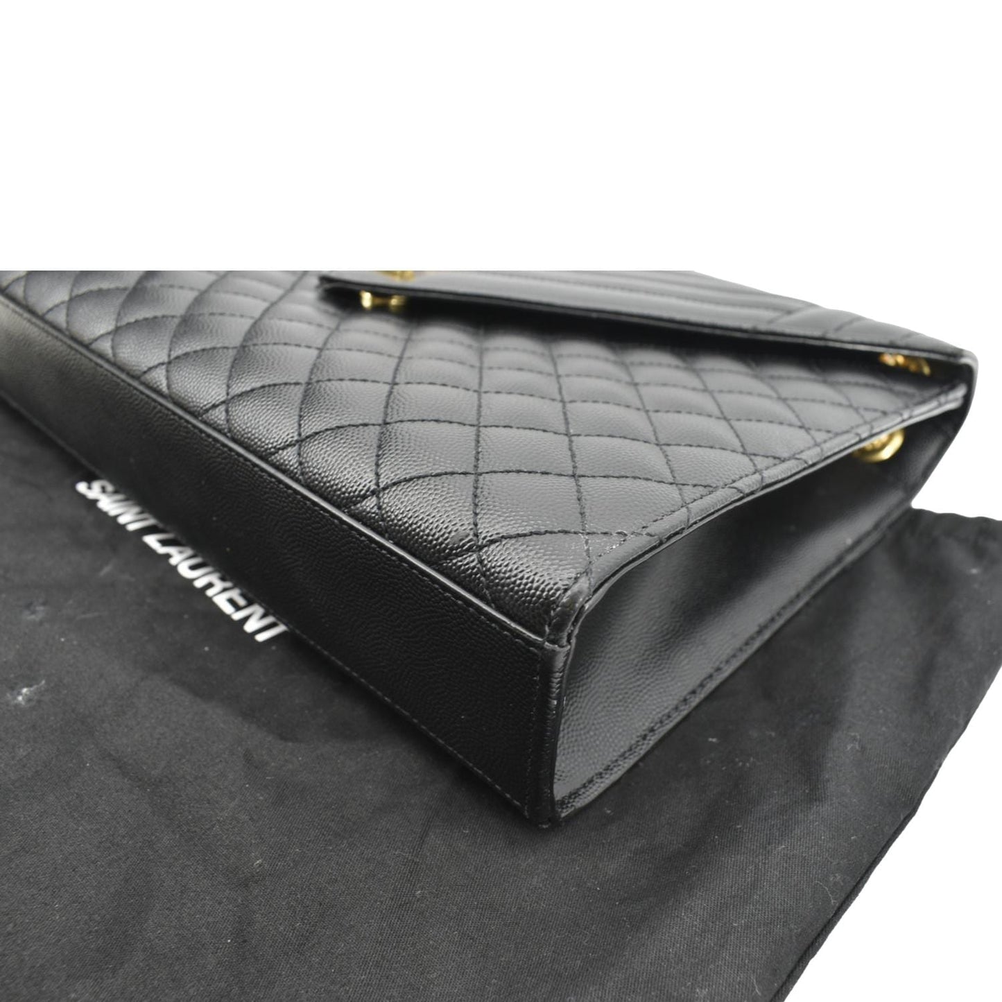 YVES SAINT LAURENT Envelope Medium Matelasse Leather Crossbody Bag Black