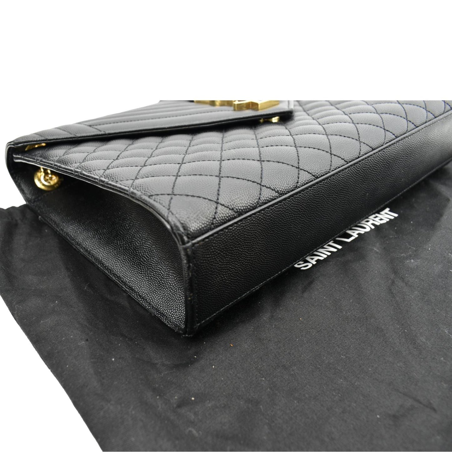 YVES SAINT LAURENT Envelope Medium Matelasse Leather Crossbody Bag Black