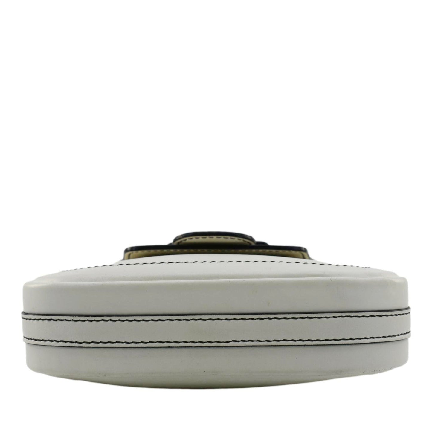 CHRISTIAN DIOR D Fence Calfskin Leather Saddle Bag White