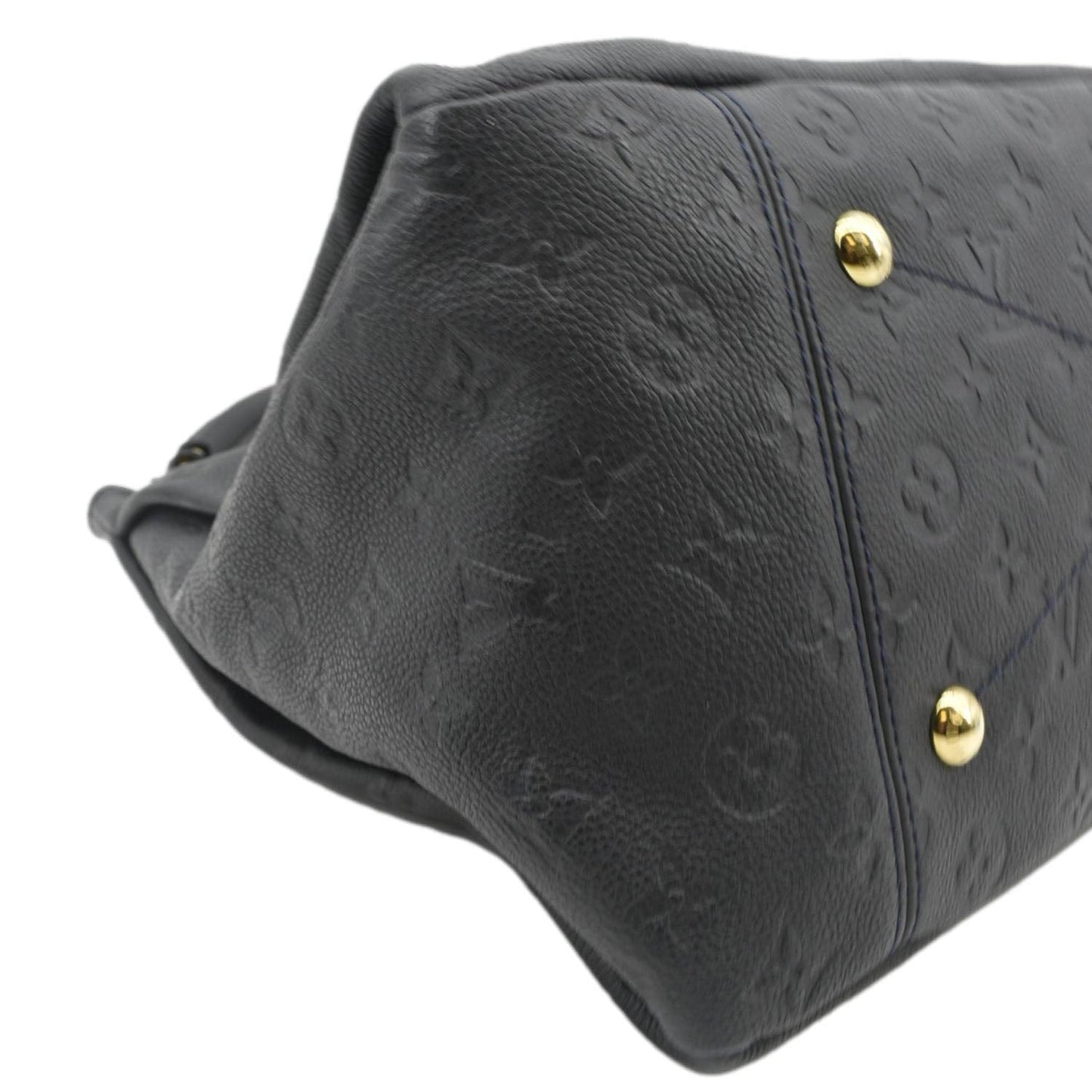 LOUIS VUITTON Artsy MM Empreinte Leather Shoulder Bag Navy Blue