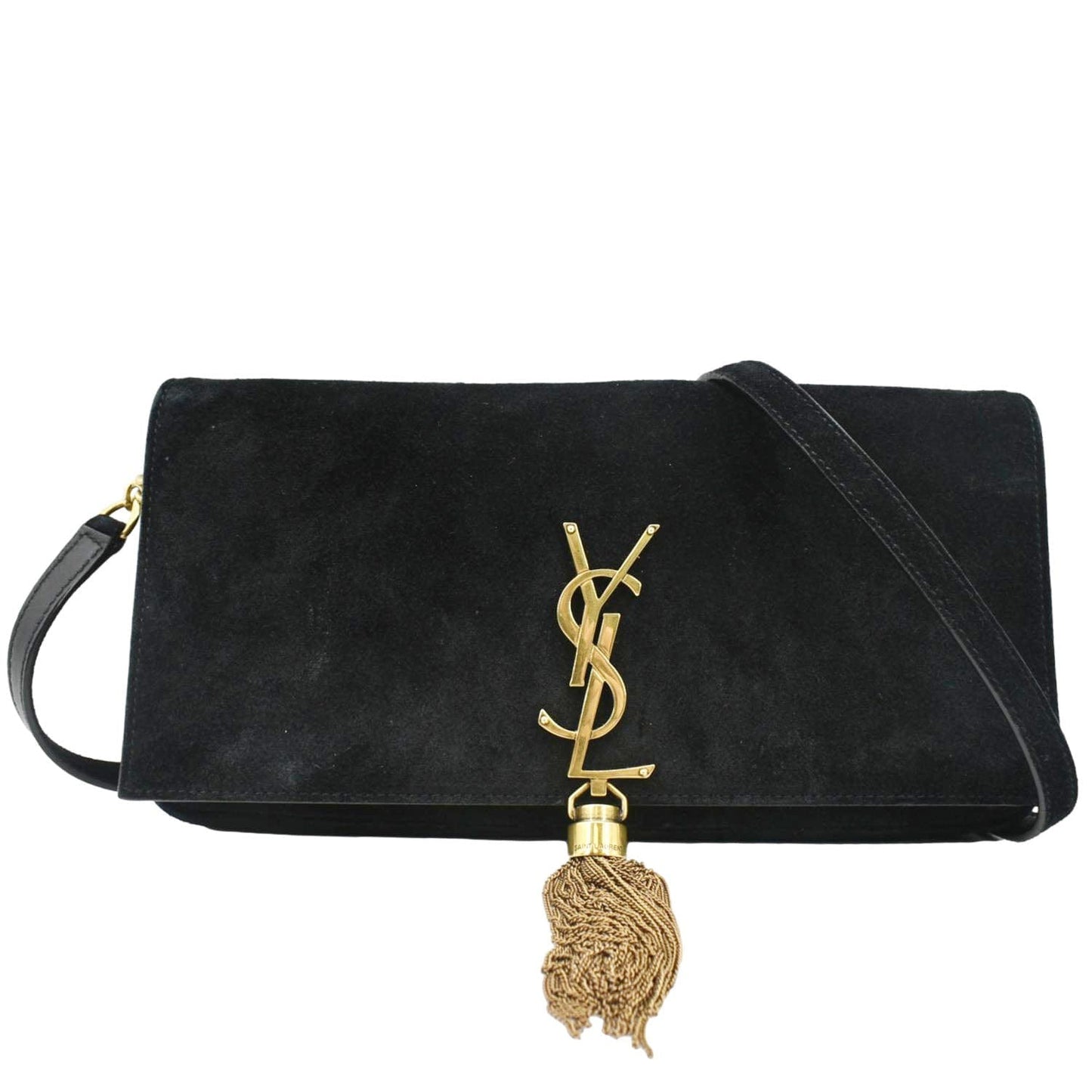 YVES SAINT LAURENT Kate Tassel Suede Crossbody Bag Black