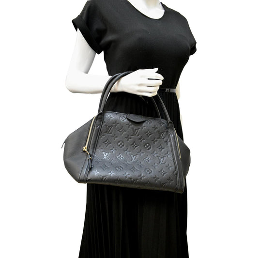 LOUIS VUITTON Marais MM Monogram Emperiente Satchel Bag Black
