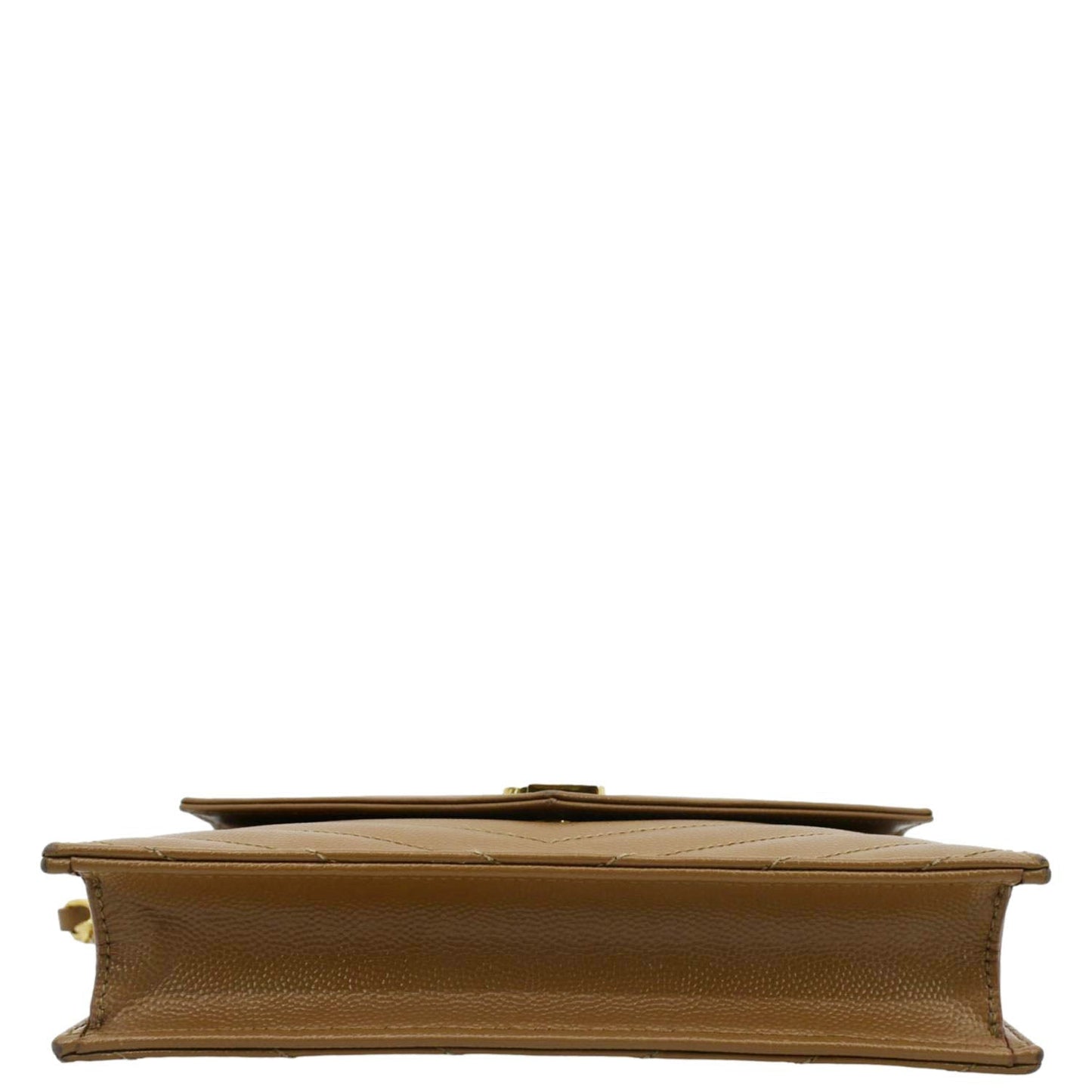 YVES SAINT LAURENT Cassandre Wallet on Chain Leather Envelope Bag Caramel