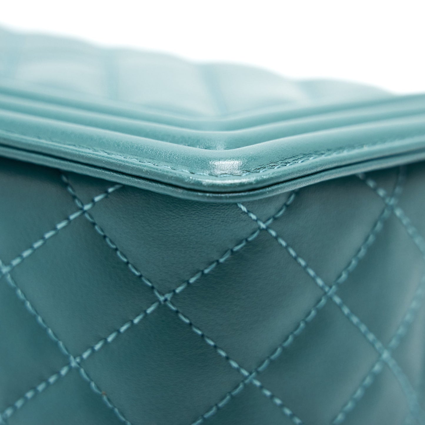 CHANEL LE BOY CHEVRON CALFSKIN PEACOCK GREEN