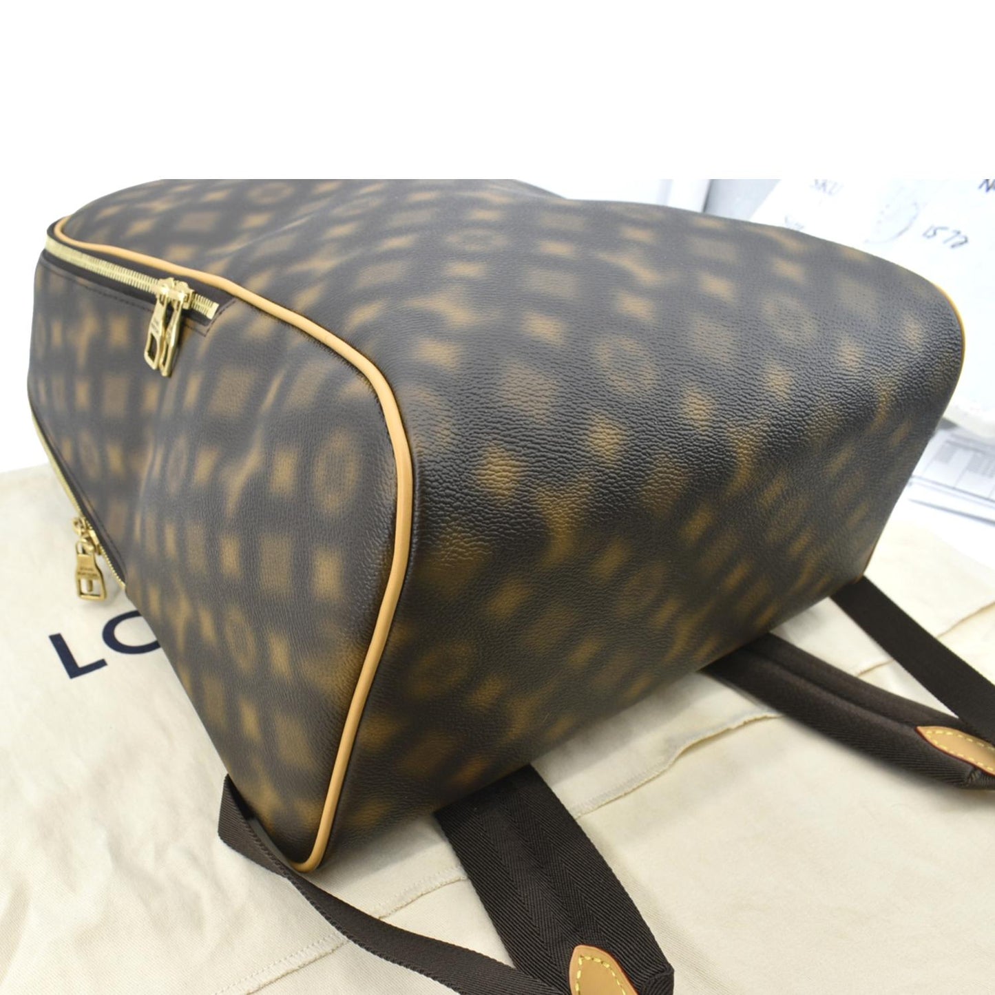 Louis Vuitton Ellipse Coated Canvas Backpack Bag Brown