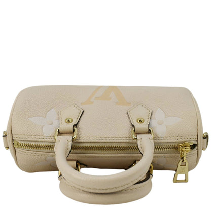 LOUIS VUITTON Papillon BB Monogram Empreinte Leather Shoulder Bag Off White