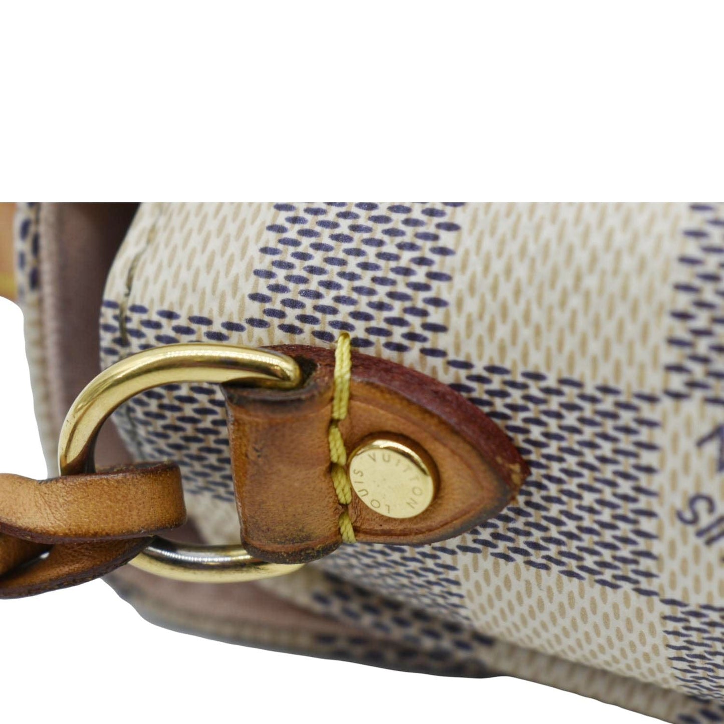 LOUIS VUITTON Croisette Damier Azur Satchel Crossbody Bag White
