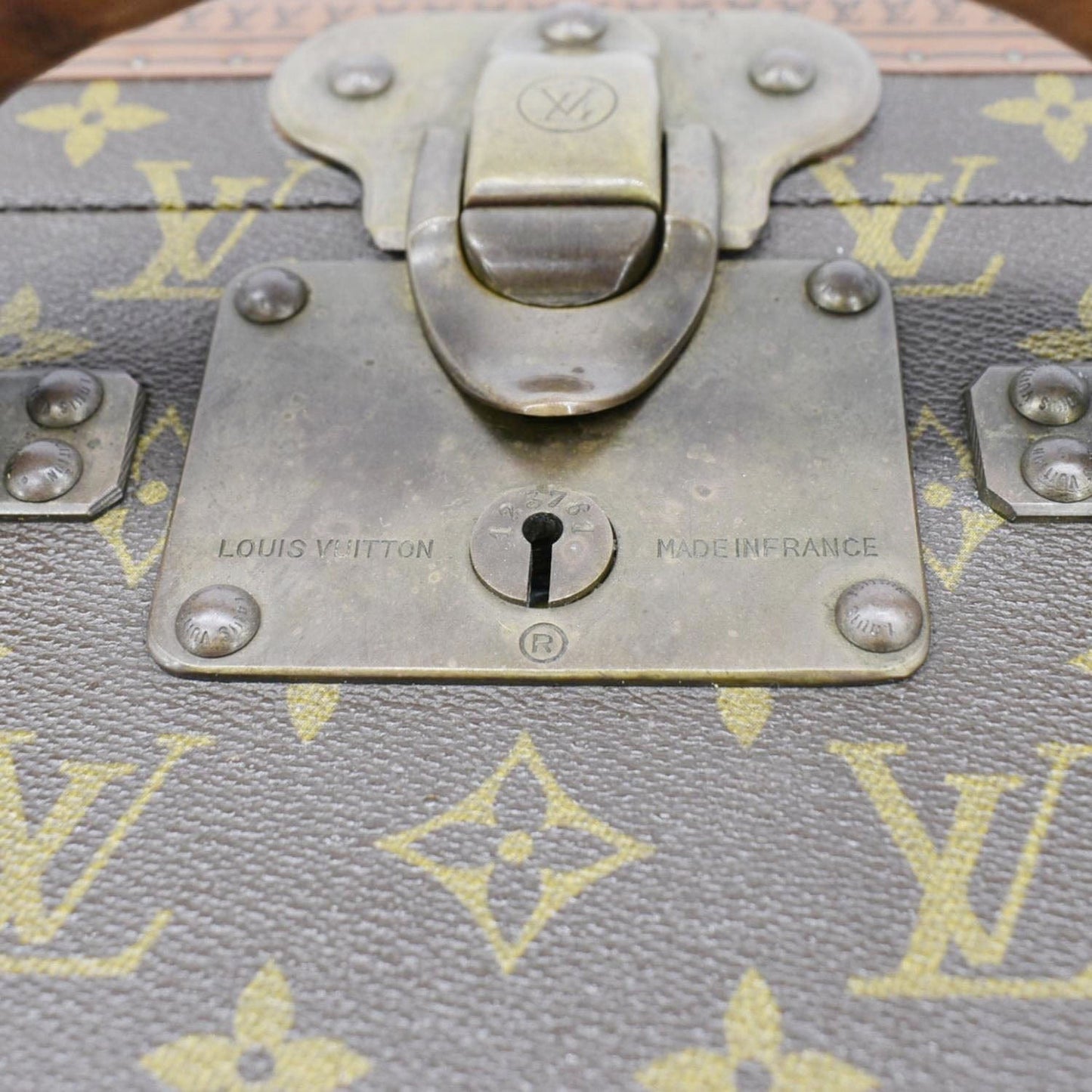 LOUIS VUITTON Bisten Vintage Monogram Canvas Travel Suitcase Bag Brown