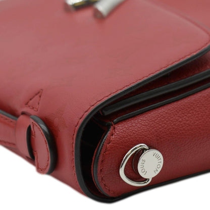 LOUIS VUITTON Very Monogram Leather Messenger Bag Red
