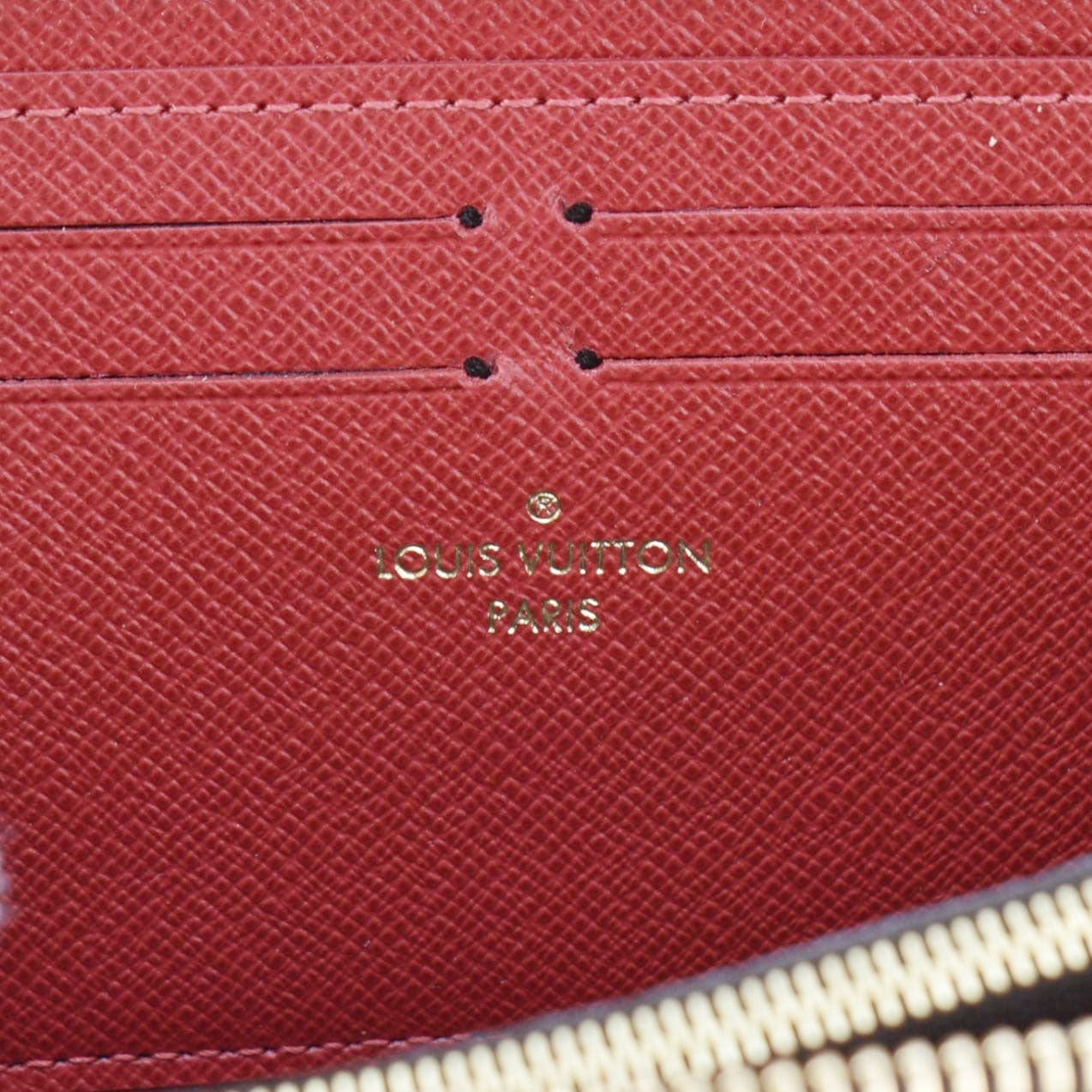 LOUIS VUITTON Clemence Damier Ebene Zippy Wallet Brown