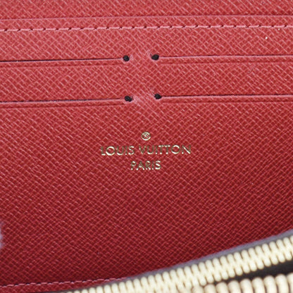 LOUIS VUITTON Clemence Damier Ebene Zippy Wallet Brown
