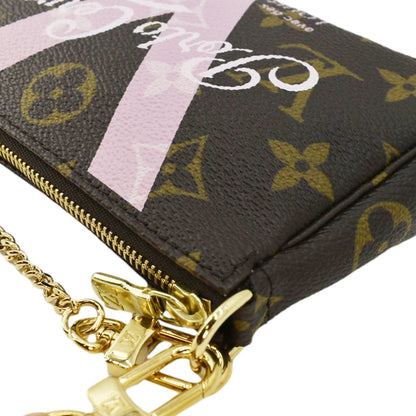 LOUIS VUITTON V Pochette Accessories Mini  Monogram Canvas Pouch Brown