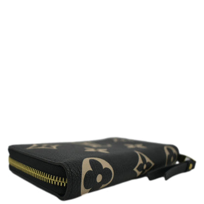 LOUIS VUITTON Bicolor Monogram Empreinte Leather Zippy Wallet Black
