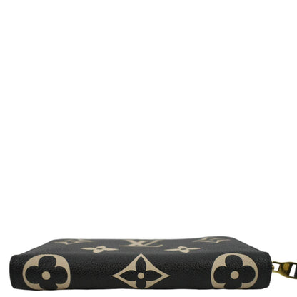 LOUIS VUITTON Bicolor Monogram Empreinte Leather Zippy Wallet Black