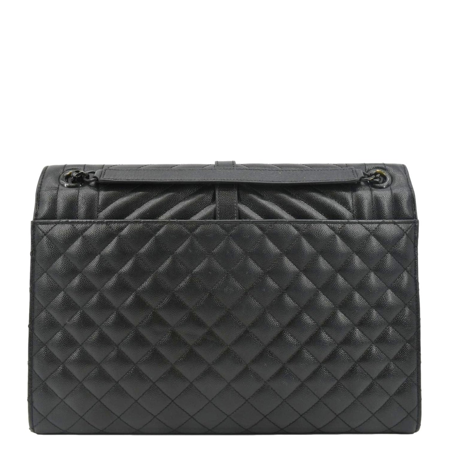 YVES SAINT LAURENT Envelope Mix Matelassé Chain Leather Shoulder Bag Black