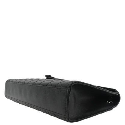 YVES SAINT LAURENT Envelope Mix Matelassé Chain Leather Shoulder Bag Black