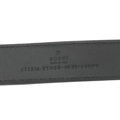 GUCCI Double G buckle Marmont Leather Belt Black 414516 Size 80.32