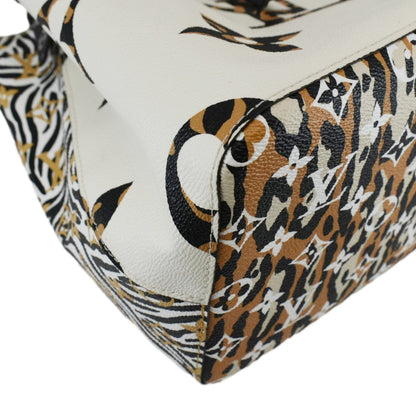 LOUIS VUITTON Neonoe Giant Jungle Canvas Shoulder Bucket Bag White