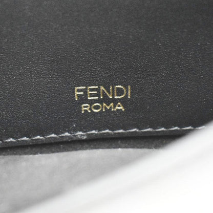 FENDI Flat Baguette Mini Leather Shoulder Bag Black
