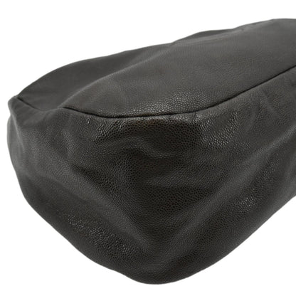 CHANEL CC Caviar Leather Hobo Bag Dark Brown