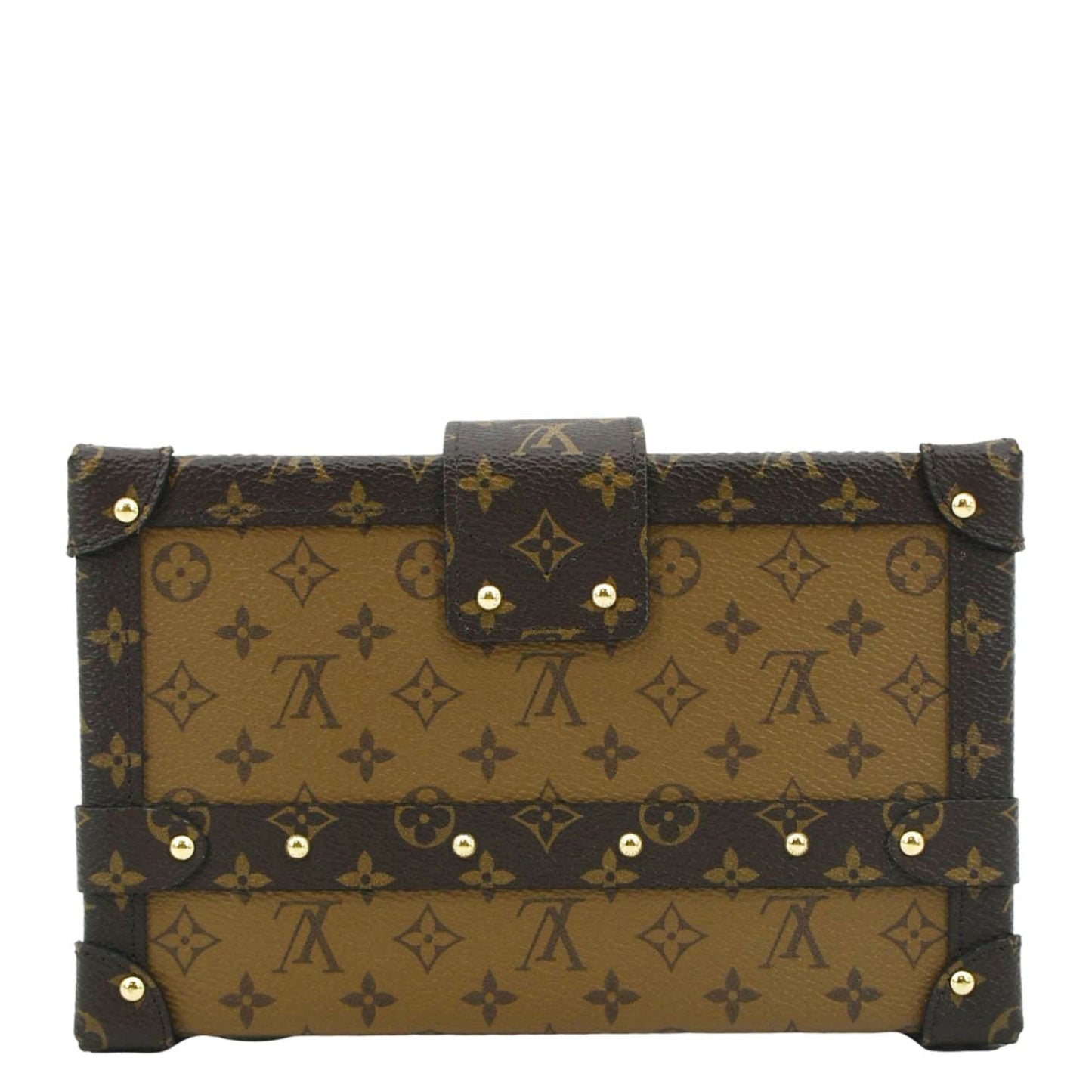 LOUIS VUITTON Petite Malle Monogram Reverse Canvas Shoulder Bag Brown