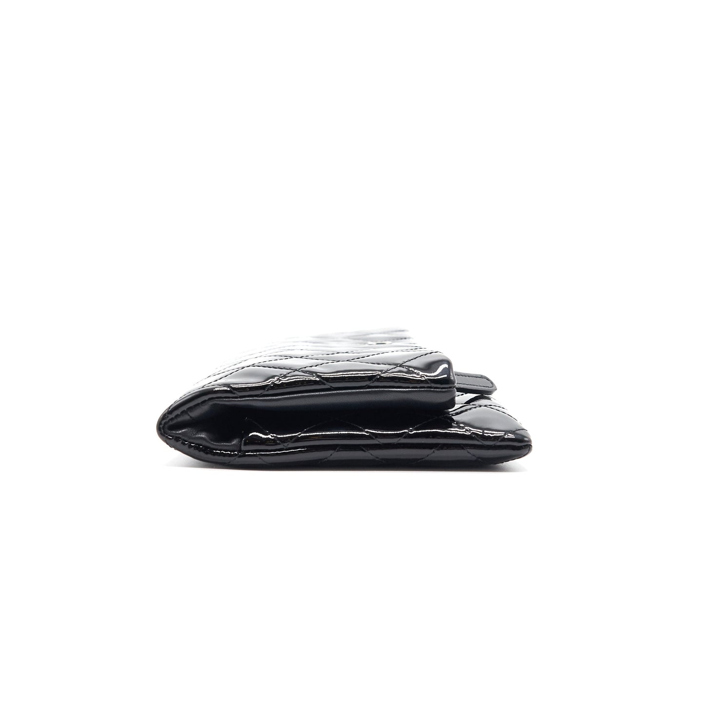 Chanel Patent Leather Fold Over Clutch Black