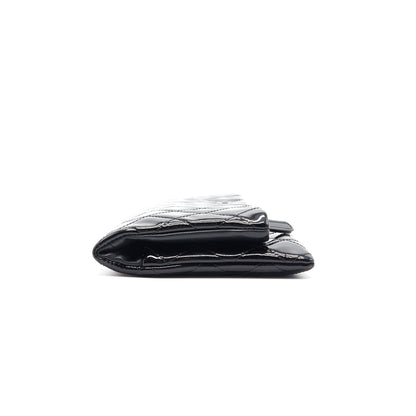 Chanel Patent Leather Fold Over Clutch Black