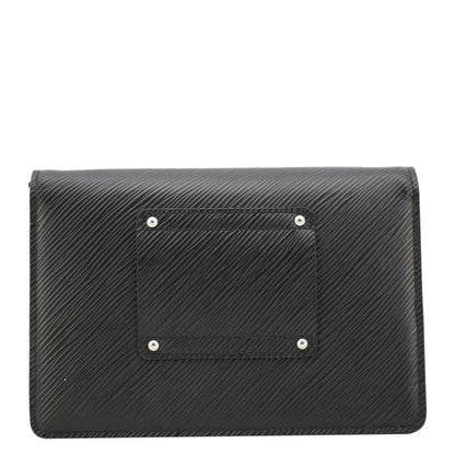 LOUIS VUITTON Twist Epi Leather Chain Wallet Shoulder Bag Black