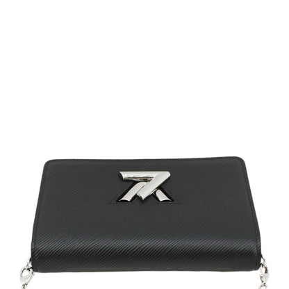 LOUIS VUITTON Twist Epi Leather Chain Wallet Shoulder Bag Black