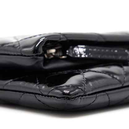Chanel Patent Leather Fold Over Clutch Black