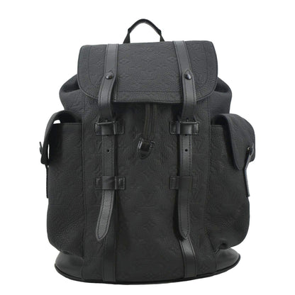 LOUIS VUITTON Christopher PM Monogram Taurillon Leather Backpack Bag Black