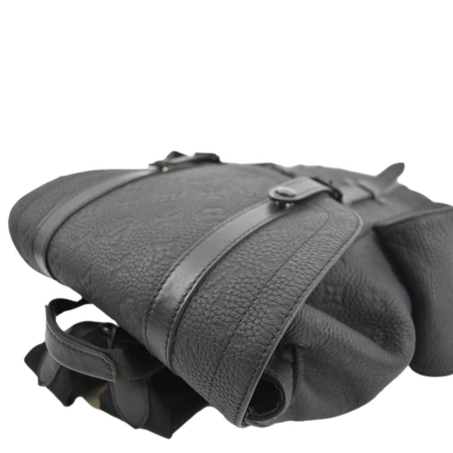 LOUIS VUITTON Christopher PM Monogram Taurillon Leather Backpack Bag Black