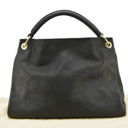 LOUIS VUITTON Artsy MM Monogram Empreinte Leather Shoulder Bag  Black