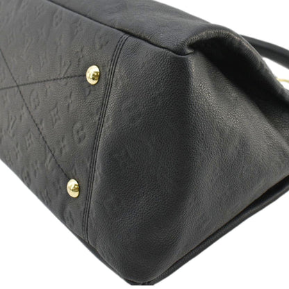 LOUIS VUITTON Artsy MM Monogram Empreinte Leather Shoulder Bag  Black