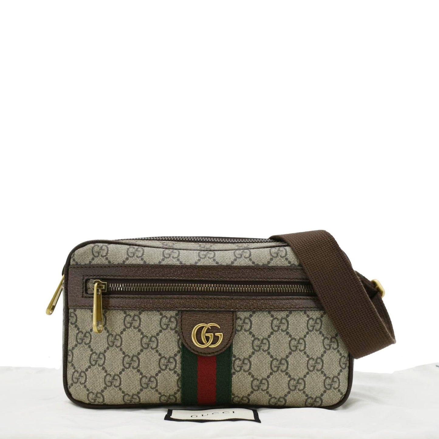 GUCCI Ophidia GG Supreme Canvas Belt Bag Beige 574796