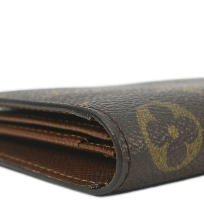 LOUIS VUITTON Monogram Canvas Bi-Fold Card Case Brown