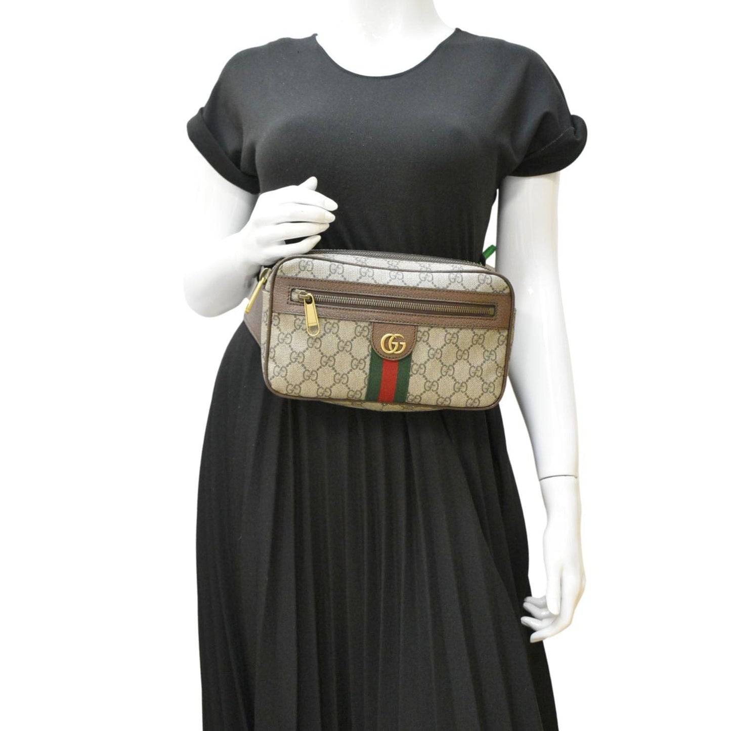 GUCCI Ophidia GG Supreme Canvas Belt Bag Beige 574796