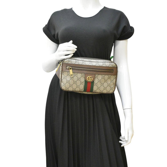 GUCCI Ophidia GG Supreme Canvas Belt Bag Beige 574796