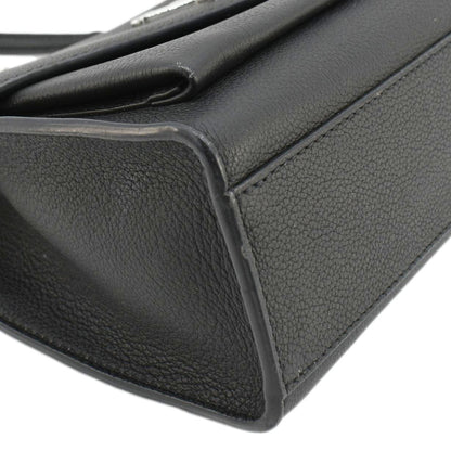 LOUIS VUITTON Mylockme Leather Chain Crossbody Bag Black